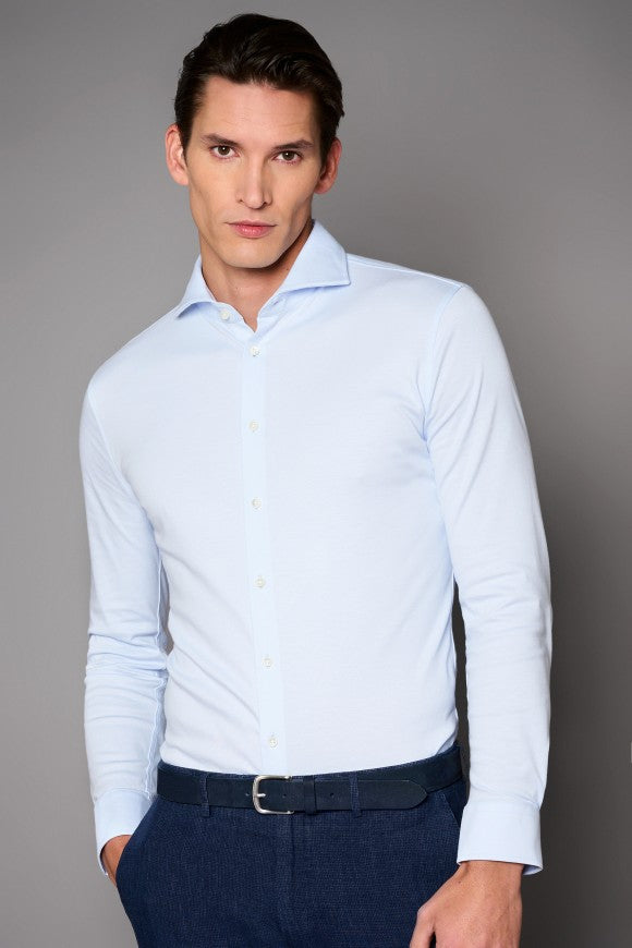 Desoto Jersey shirt Luxury Hai Light Blue SOLID 10008.30 kleur 053