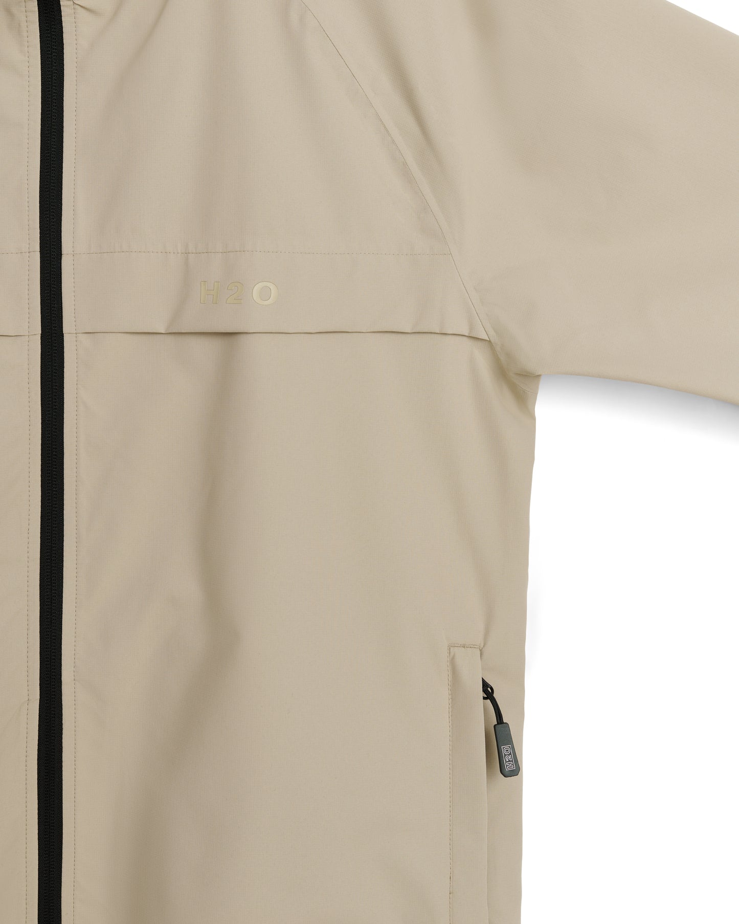 H2O RØMØ regenjas packable lichtgrijs warm grey