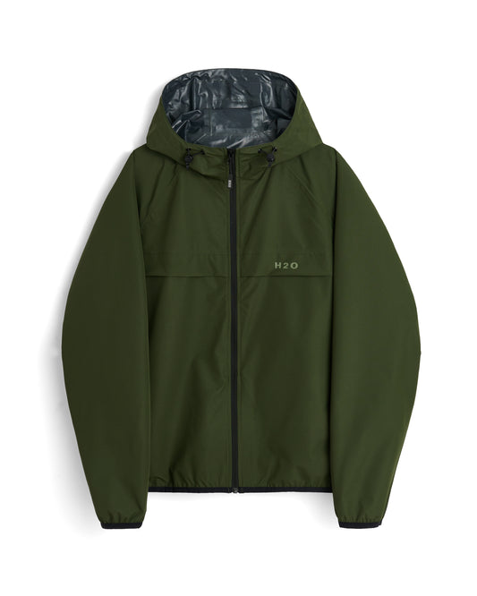 H2O RØMØ regenjas packable donker groen army