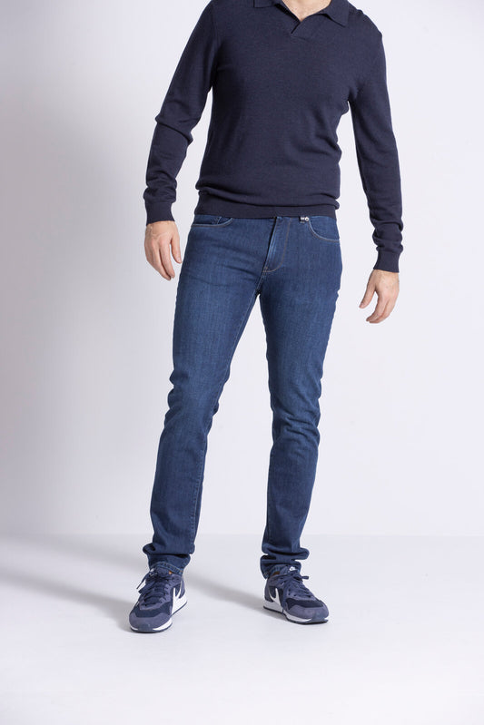 Zilton Rodger 08 Blauwe regular fit jeans van Italiaans denim kleur 940 Dark Denim Broek
