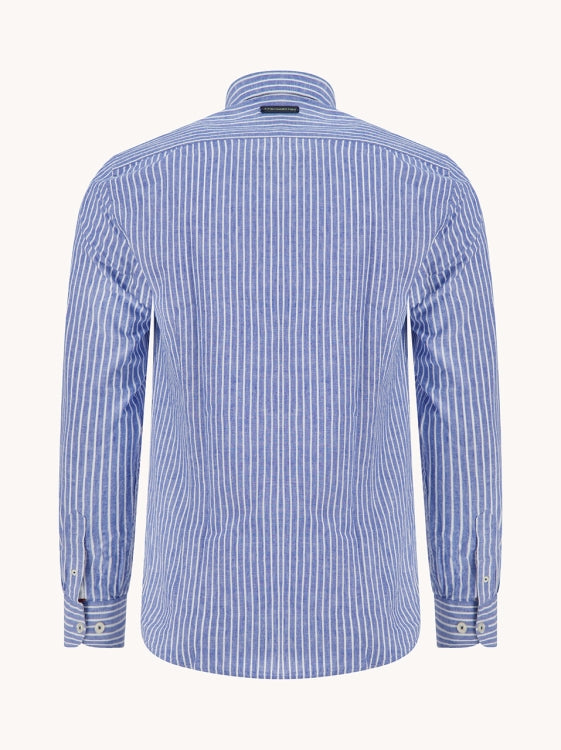 A Fish named Fred hemd 33.028.607 stripe linen cobalt