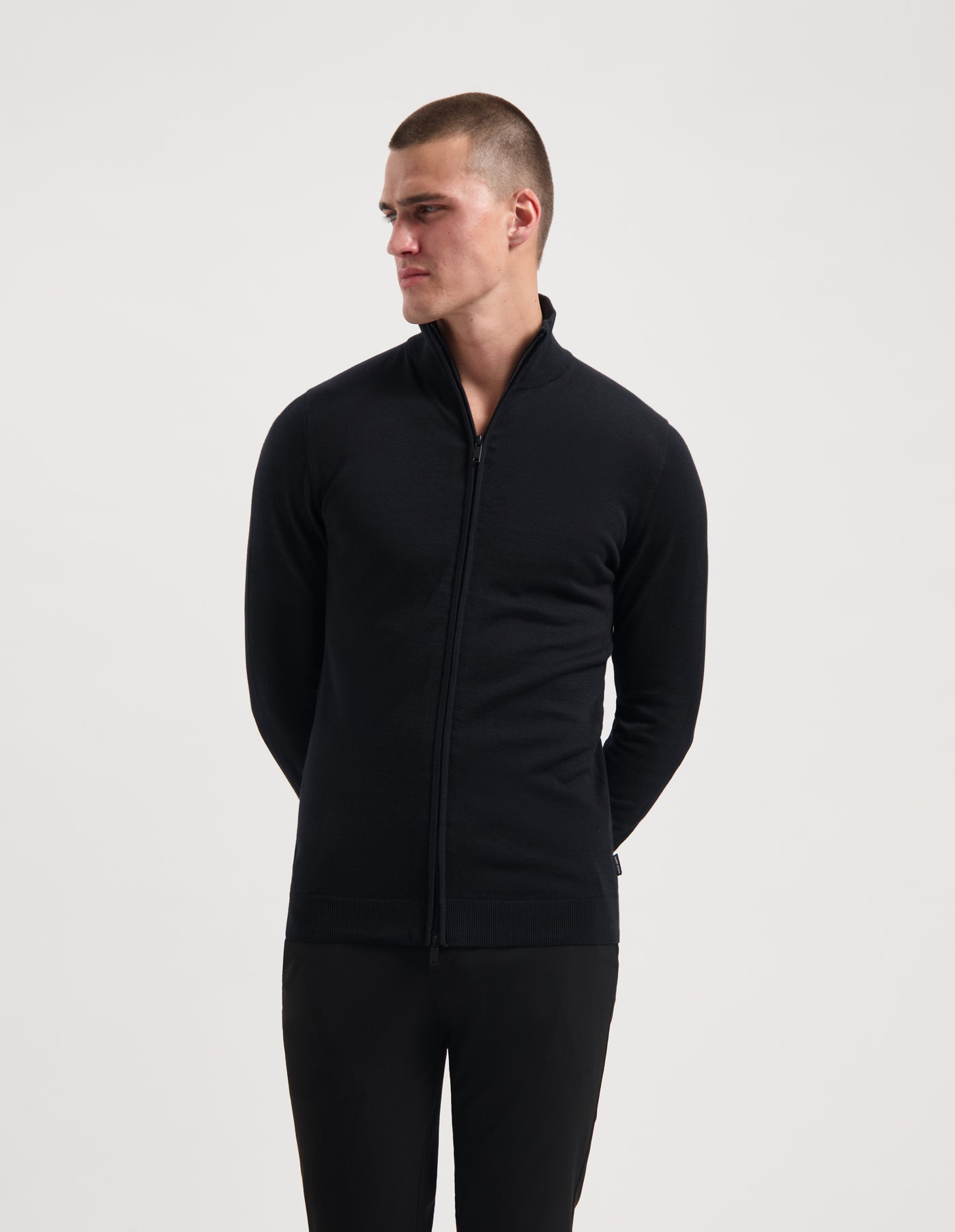 Saint Steve cardigan full zip DIRK kleur navy