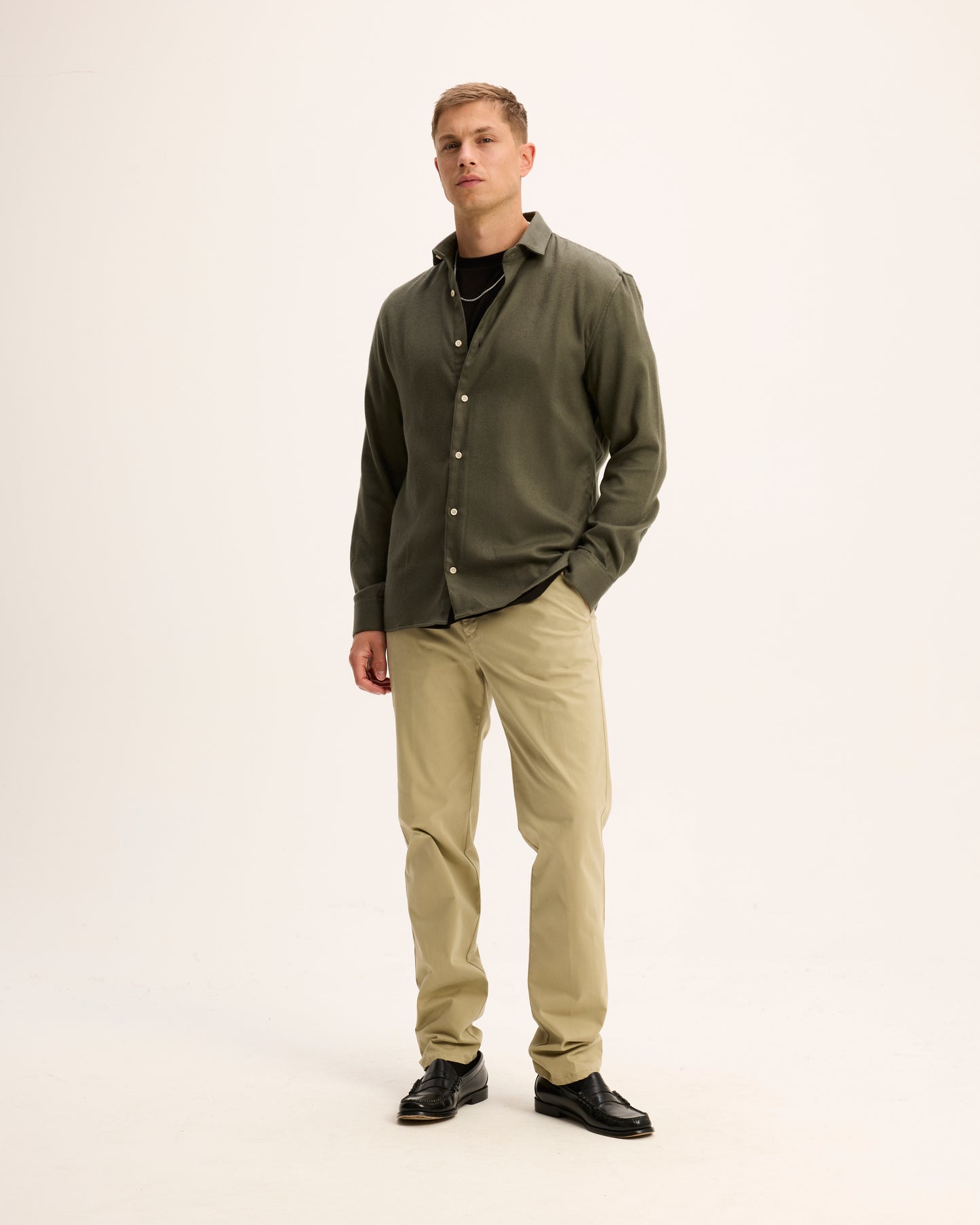 The Goodpeople hemd STORM kleur 8490 dark khaki