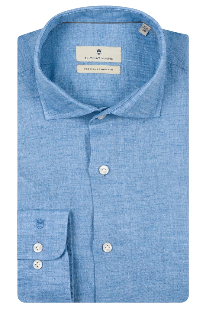 Thomas Maine hemd 617757 kleur 63 jeans blue