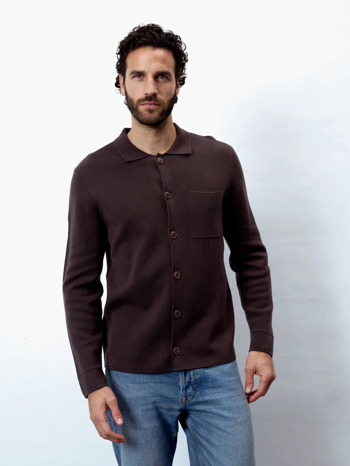 Fil Noir overhemd Niclas 52568 kleur 30 darkbrown