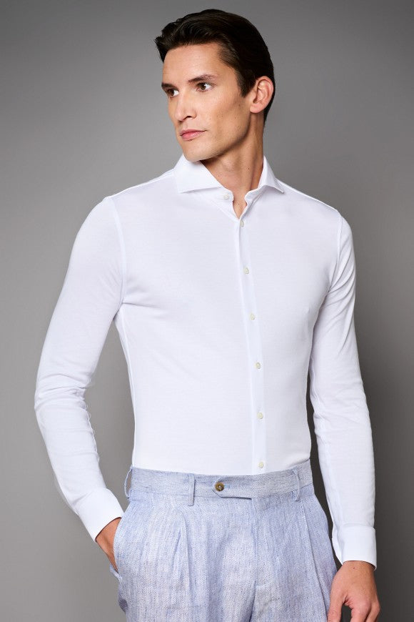 Desoto Jersey shirt  Luxury Hai white  SOLID 10008.30 kleur 001