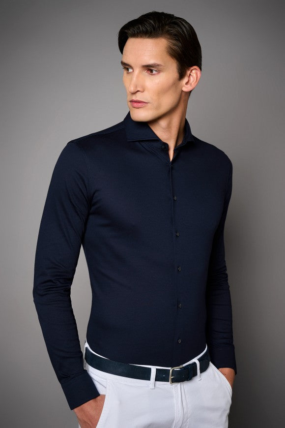 Desoto Jersey shirt Luxury Hai Navy  SOLID 10008.30 kleur 051