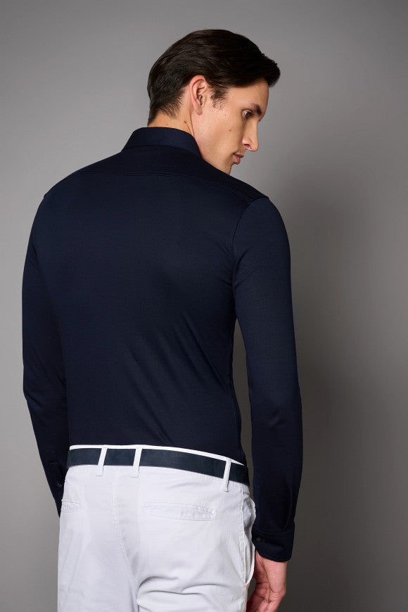 Desoto Jersey shirt Luxury Hai Navy  SOLID 10008.30 kleur 051