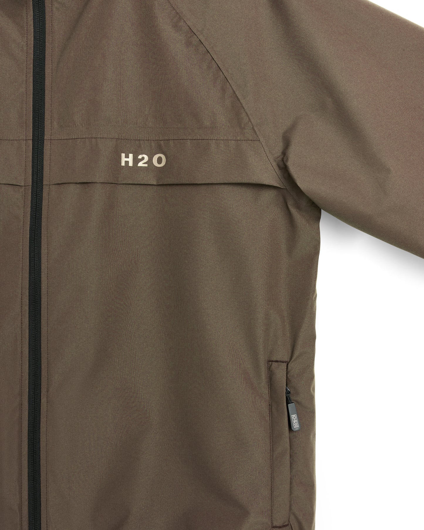 H2O RØMØ regenjas packable lichtbruin dusty oak