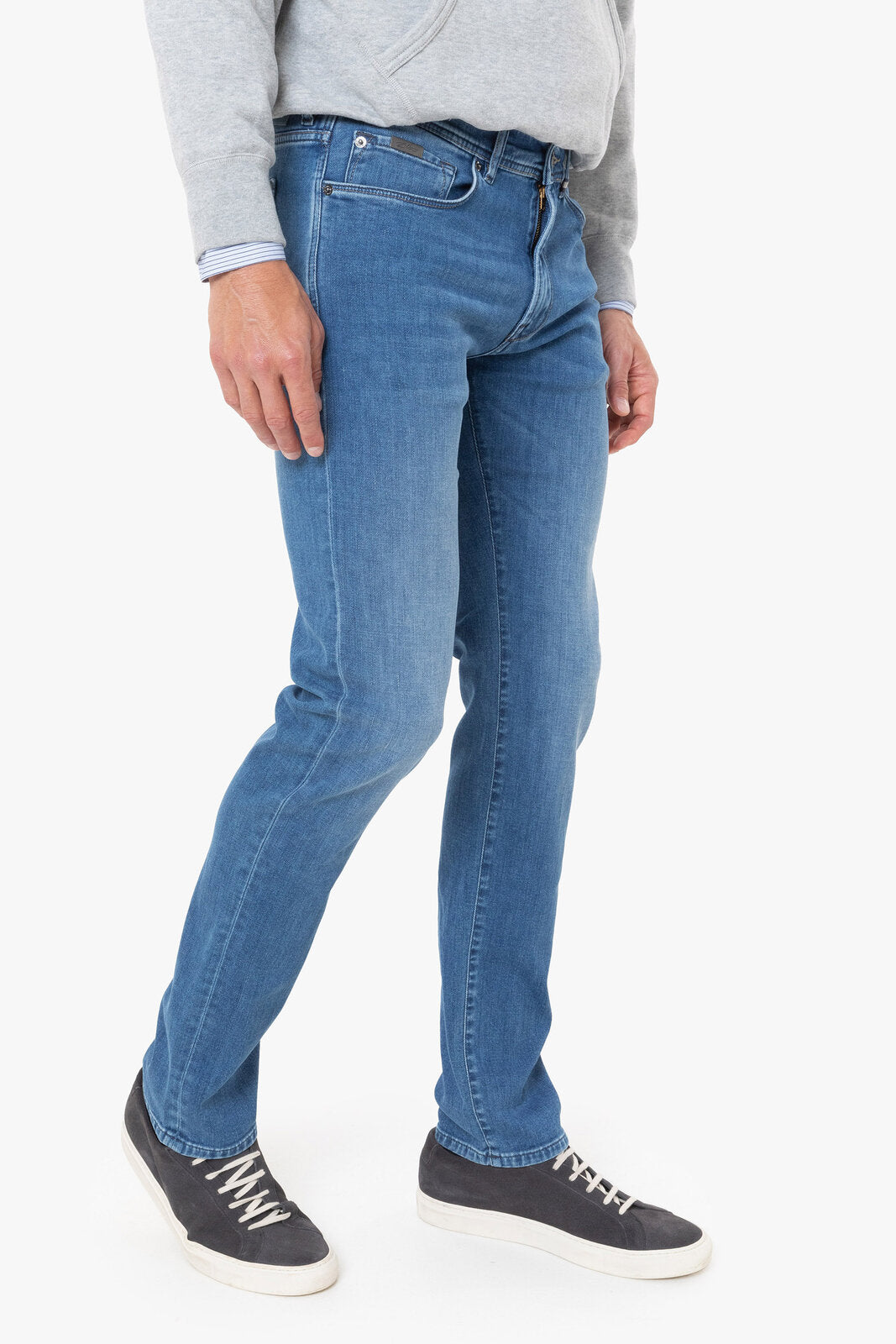 Zilton Rodger  07 regular fit jeans in washed Italian denim kleur 920 mid blue Broek