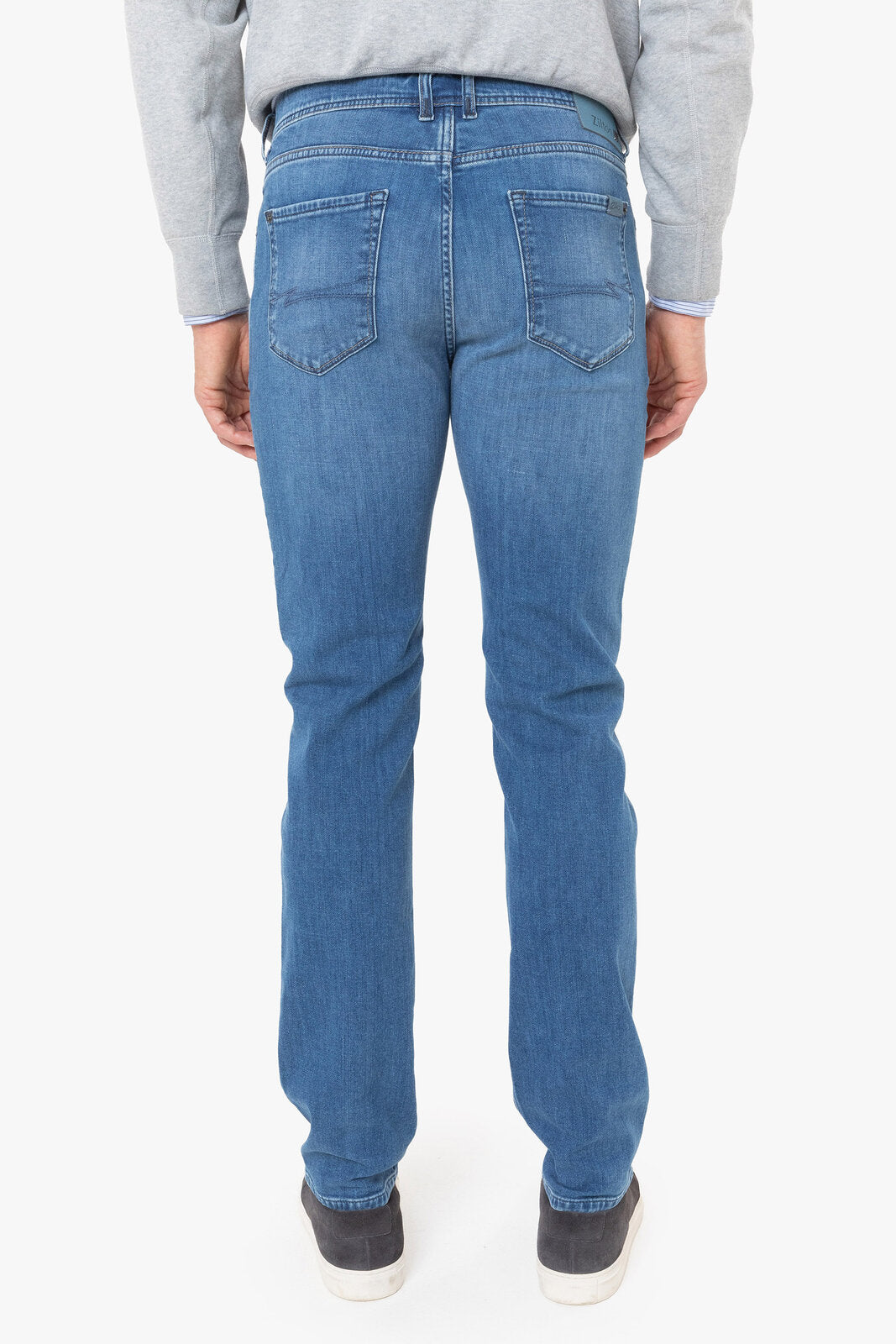 Zilton Rodger  07 regular fit jeans in washed Italian denim kleur 920 mid blue Broek