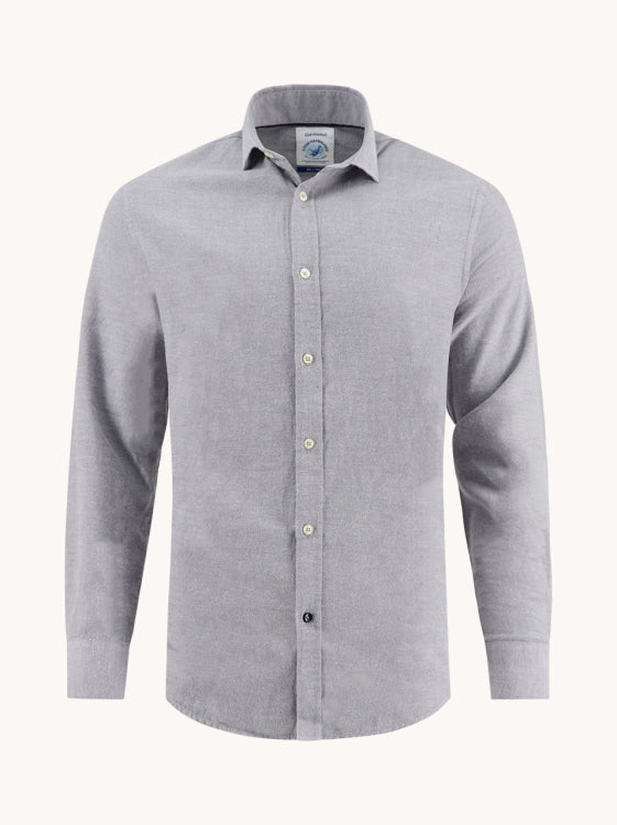 A Fish Named Fred hemd 32.021.702 dark grey brushed twill