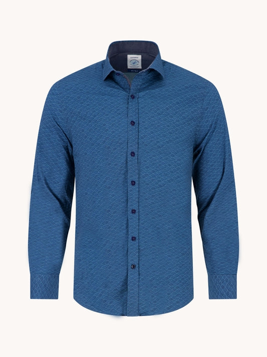 A Fish Named Fred hemd sea pattern 34.011 kleur 609 ash blue