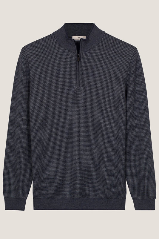Thomas Maine half zip jacquard 6284 TM 109 kleur 60 navy