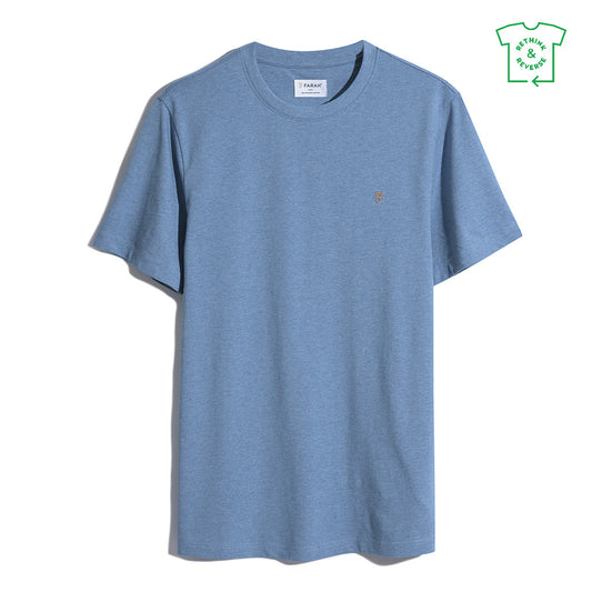 Farah tshirt D040 kleur 401 blue tide marl