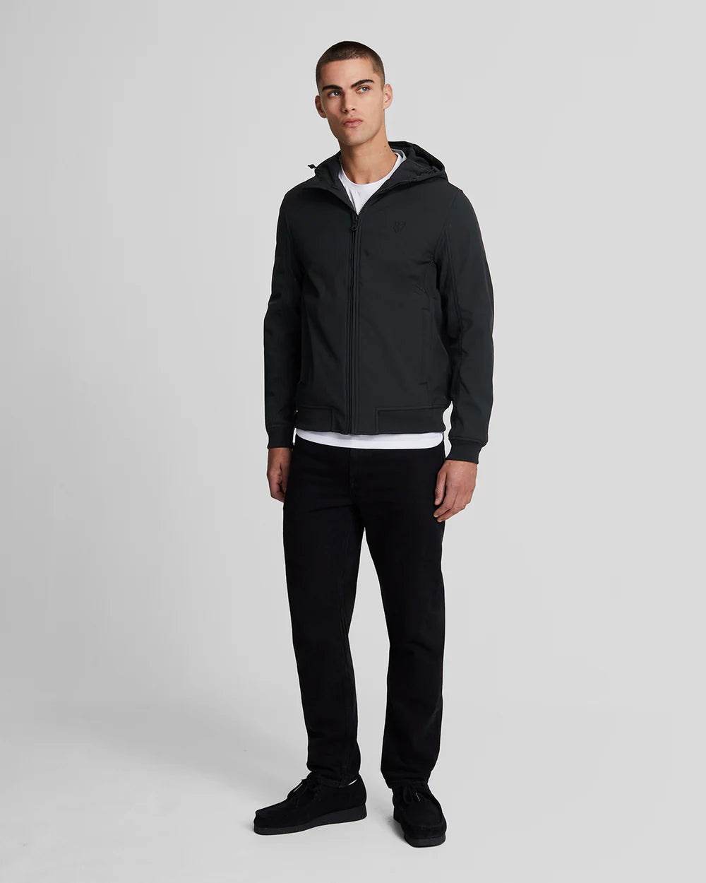 Lyle & Scott Tonal Eagle Fleece Back Softshell Jacket JK 2110 kleur Z865 Jet Black