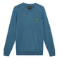 Lyle & Scott trui Vhals KN2111 kleur X862 petrolblauw