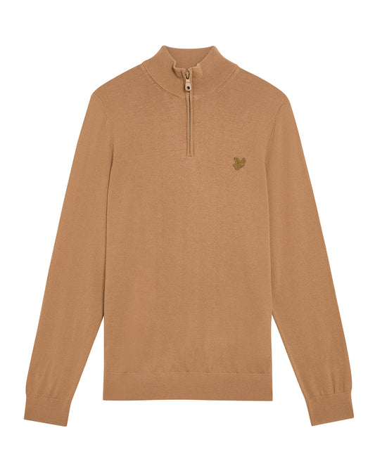 Lyle & Scott trui 1/2 zip KN2122 kleur X895 nomad bruin