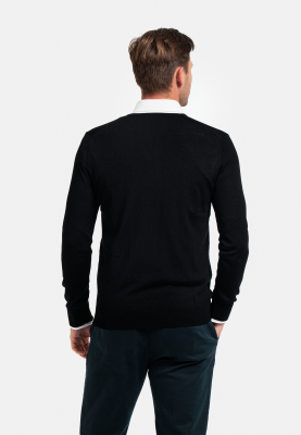 Thomas Maine trui V-hals NOS81 TM 100 kleur 90 zwart