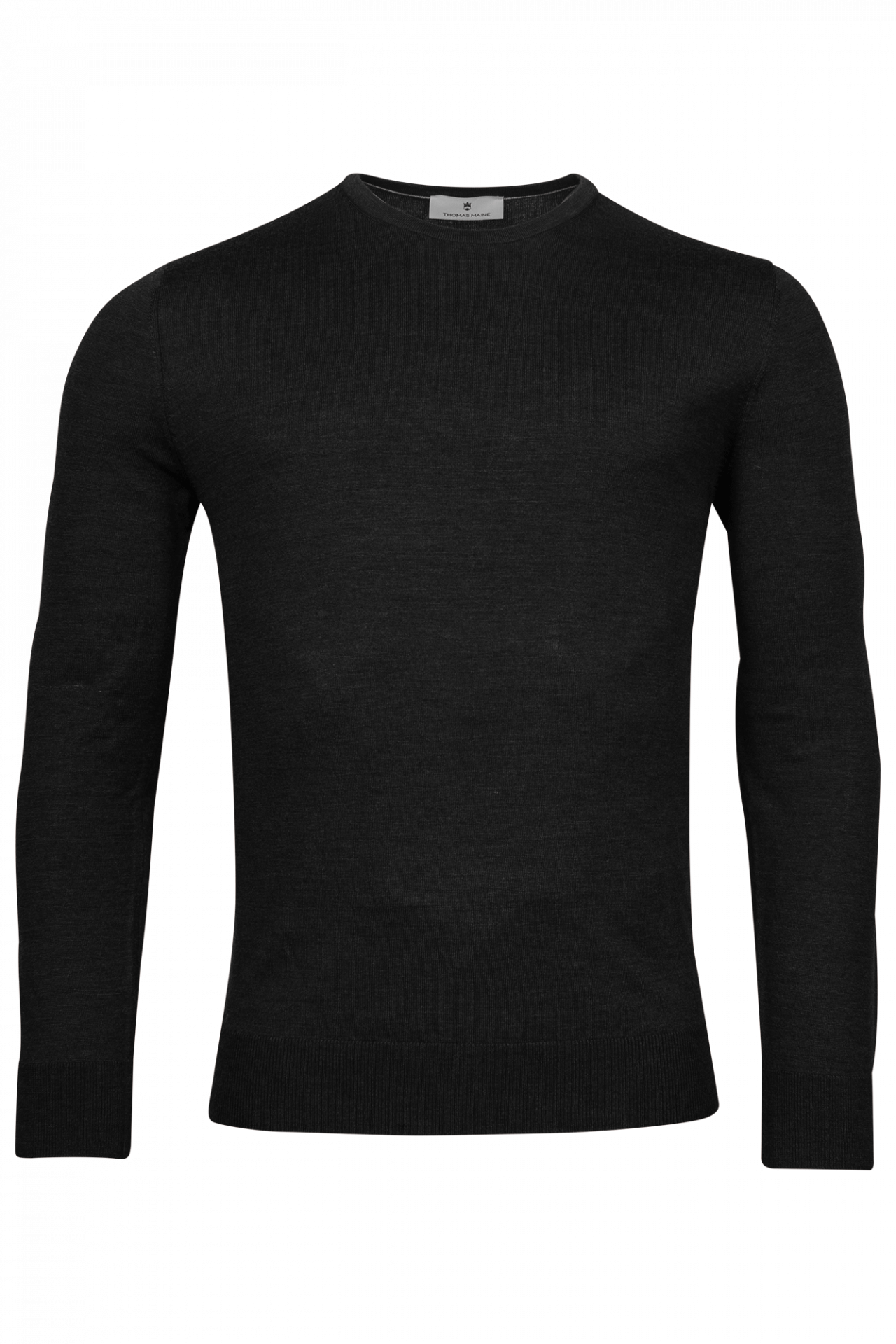 Thomas Maine trui crew neck NOS82 TM 100 kleur 90 zwart