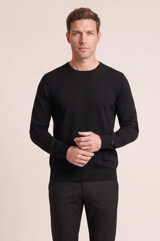 Thomas Maine trui crew neck NOS 82 TM 100 kleur 90 zwart