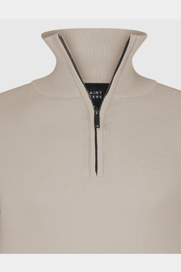 Saint Steve 1/2 zip Cas kleur sand