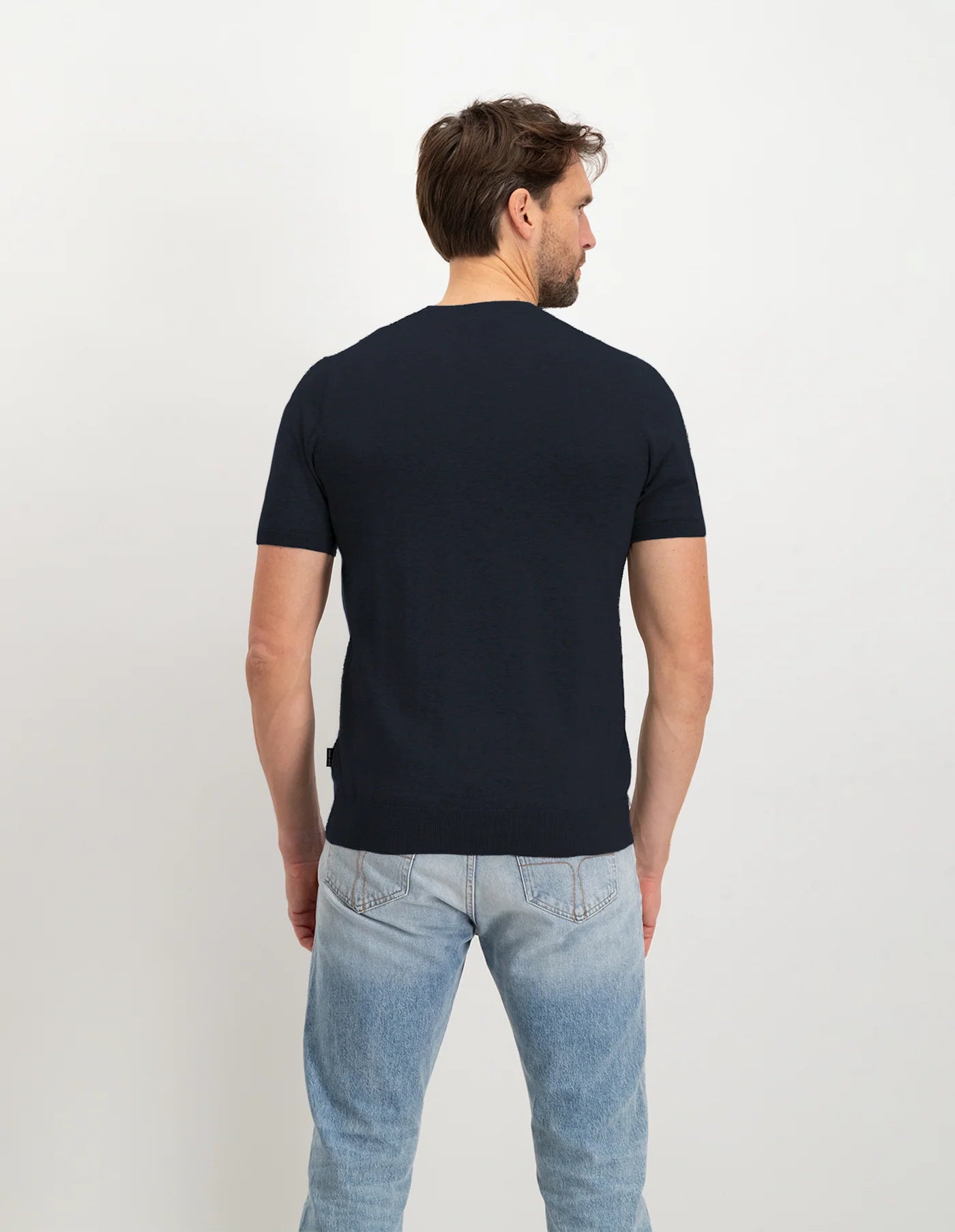 Saint Steve knitted Tshirt Boudewijn kleur navy